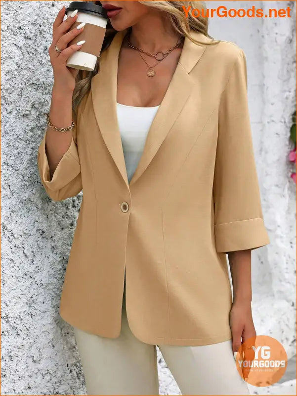 YOURGOODS Women Fashionable Classic Solid Color Commuting Blazer For Versatile Outfits - YourGoods Online Shop