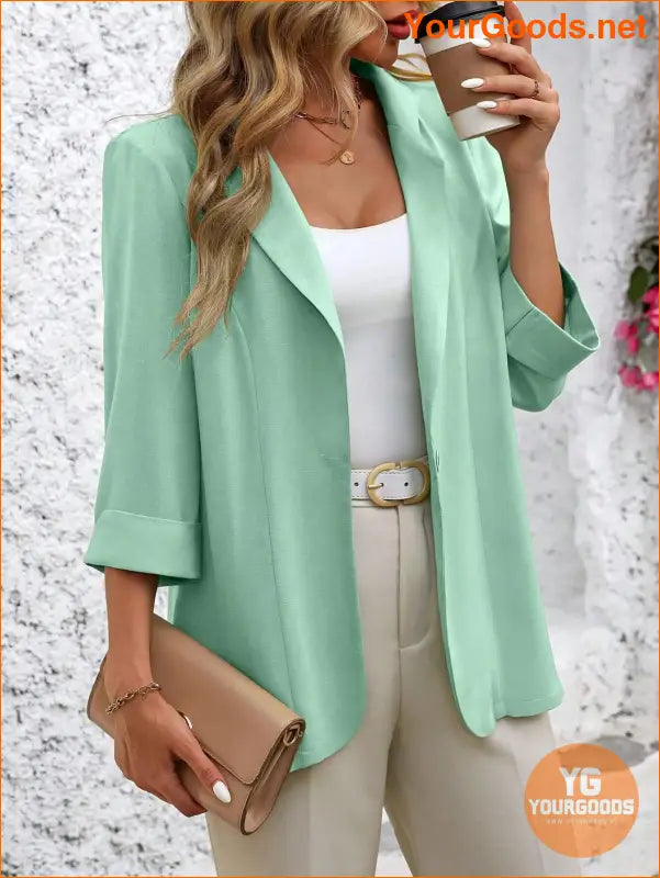 YOURGOODS Women Fashionable Classic Solid Color Commuting Blazer For Versatile Outfits - YourGoods Online Shop