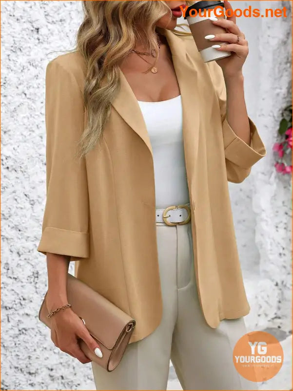 YOURGOODS Women Fashionable Classic Solid Color Commuting Blazer For Versatile Outfits - YourGoods Online Shop