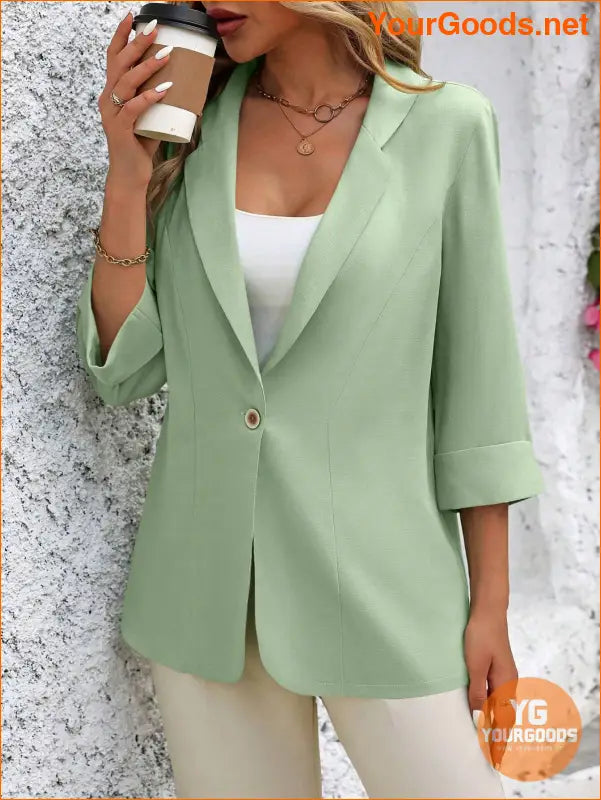 YOURGOODS Women Fashionable Classic Solid Color Commuting Blazer For Versatile Outfits - YourGoods Online Shop