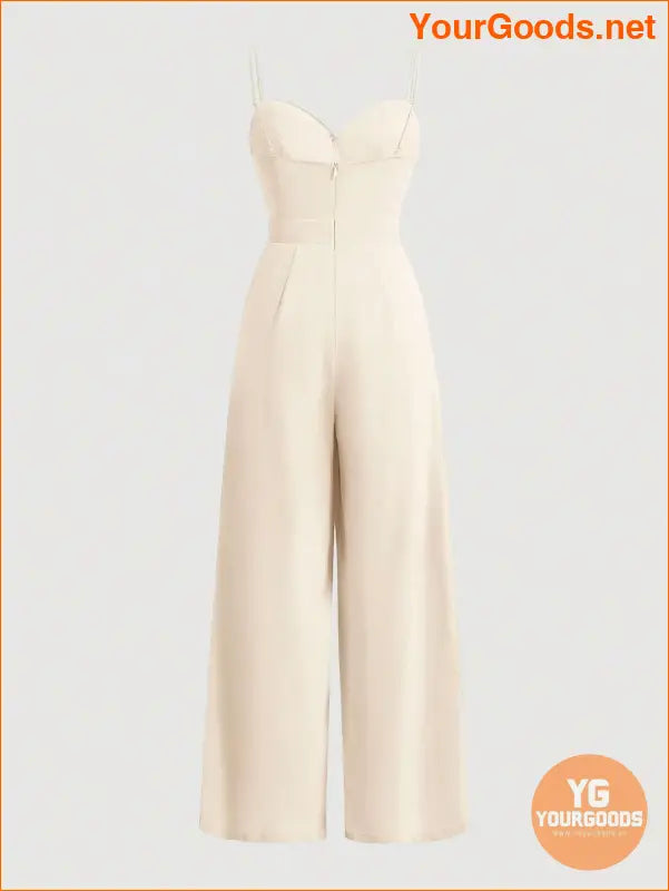 YOURGOODS Women Mint Green V-Neck Sexy Elegant Jumpsuit With Spaghetti Straps - YourGoods Online Shop