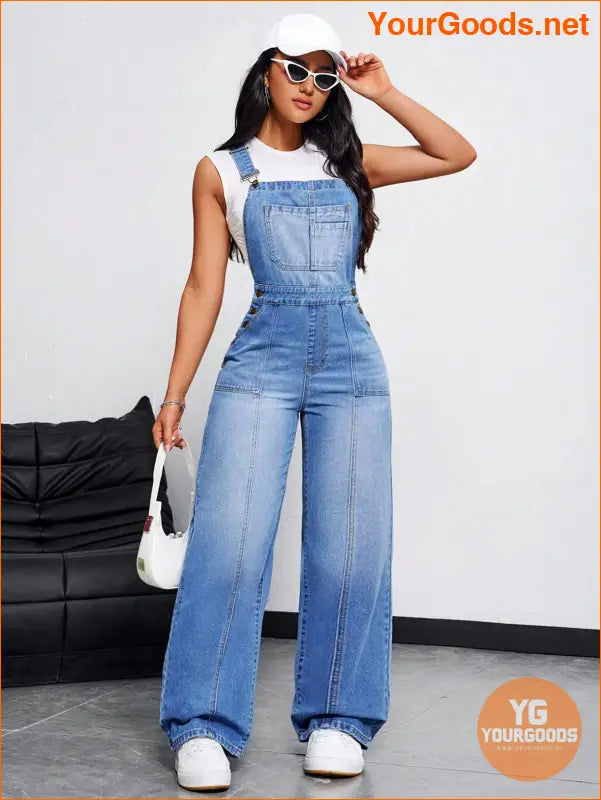 YOURGOODS Womens Casual SpringSummer Denim Overalls - YourGoods Online Shop