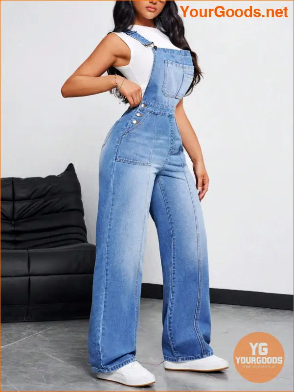 YOURGOODS Womens Casual SpringSummer Denim Overalls - YourGoods Online Shop