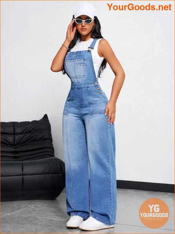 YOURGOODS Womens Casual SpringSummer Denim Overalls - YourGoods Online Shop