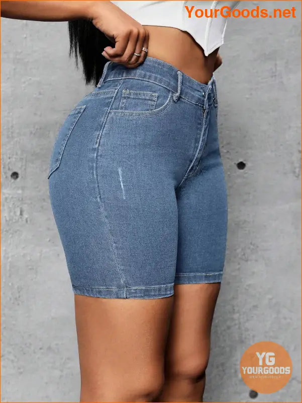 YOURGOODS Womens High Waist Slim Fit Denim Shorts - YourGoods Online Shop