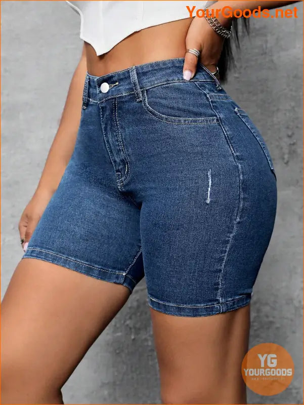 YOURGOODS Womens High Waist Slim Fit Denim Shorts - YourGoods Online Shop