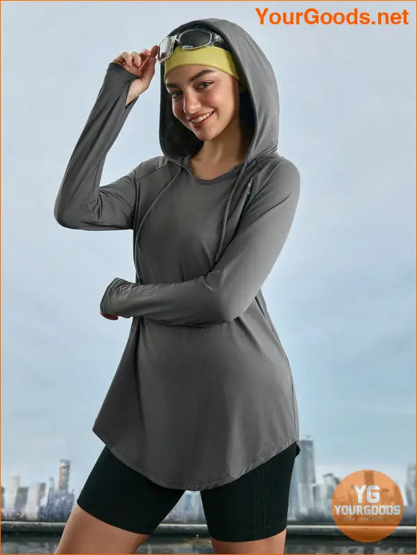 YOURGOODS Women's Plain Simple Drawstring Casual Long Sleeve Outdoor Hoodie - YourGoods Online Shop