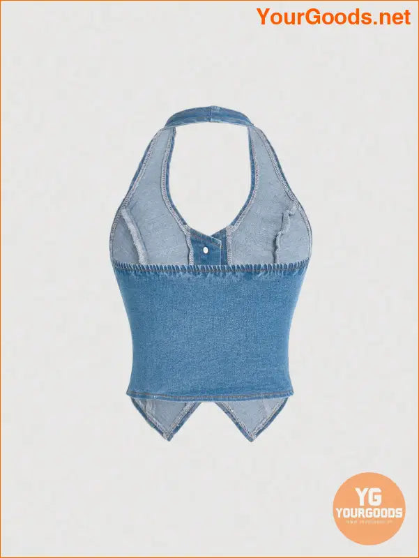 YOURGOODS Womens Slim Fit Denim Halter Top - YourGoods Online Shop