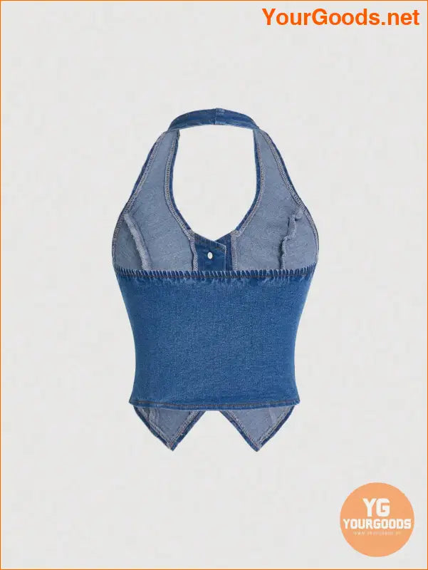 YOURGOODS Womens Slim Fit Denim Halter Top - YourGoods Online Shop