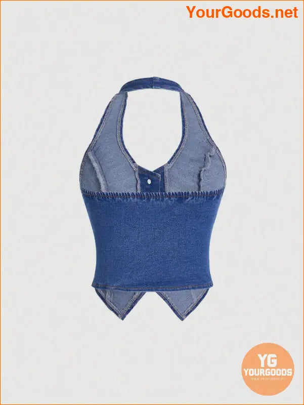 YOURGOODS Womens Slim Fit Denim Halter Top - YourGoods Online Shop