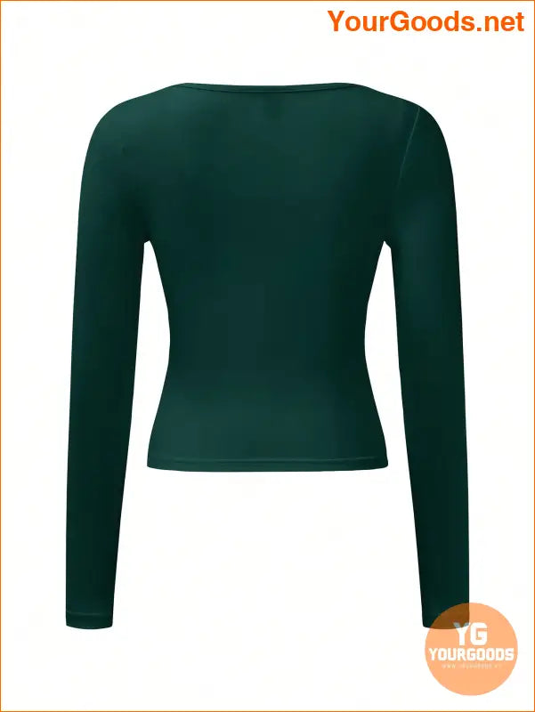 YOURGOODS Womens Solid Color Square Neck TShirt - YourGoods Online Shop