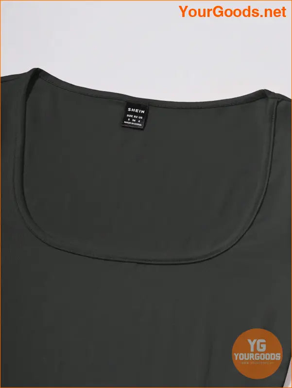 YOURGOODS Womens Solid Color Square Neck TShirt - YourGoods Online Shop