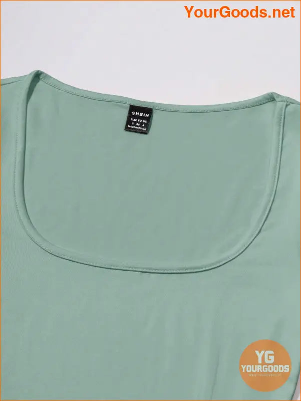 YOURGOODS Womens Solid Color Square Neck TShirt - YourGoods Online Shop