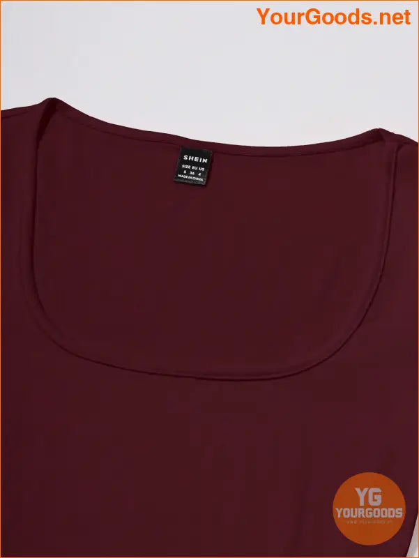 YOURGOODS Womens Solid Color Square Neck TShirt - YourGoods Online Shop