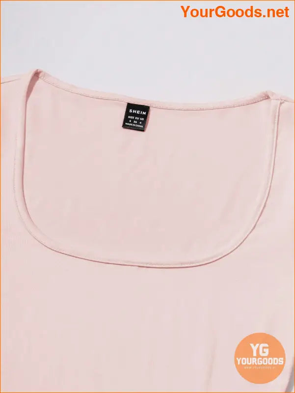 YOURGOODS Womens Solid Color Square Neck TShirt - YourGoods Online Shop