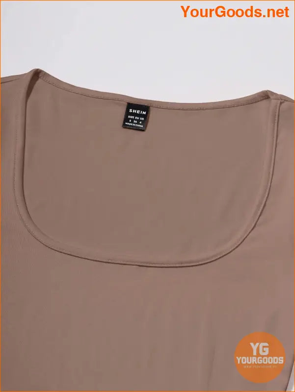 YOURGOODS Womens Solid Color Square Neck TShirt - YourGoods Online Shop