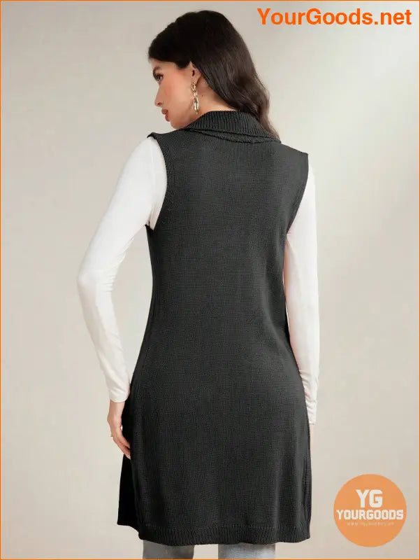 YOURGOODS Womens Solid Sleeveless Cardigan Vest with Pockets - YourGoods Online Shop