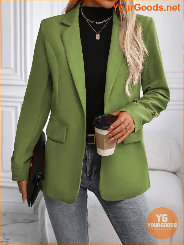 YOURGOODS Women's Spring & Autumn Casual Solid Color Suit Jacket - YourGoods Online Shop