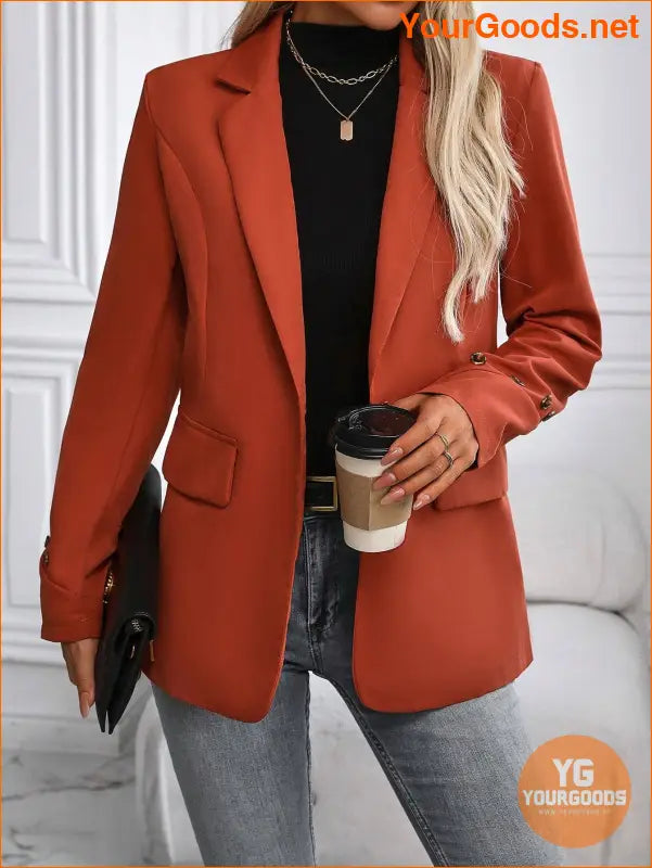 YOURGOODS Women's Spring & Autumn Casual Solid Color Suit Jacket - YourGoods Online Shop