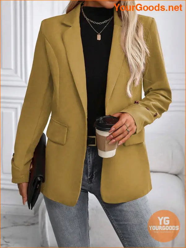 YOURGOODS Women's Spring & Autumn Casual Solid Color Suit Jacket - YourGoods Online Shop