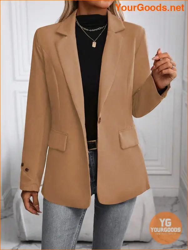 YOURGOODS Women's Spring & Autumn Casual Solid Color Suit Jacket - YourGoods Online Shop