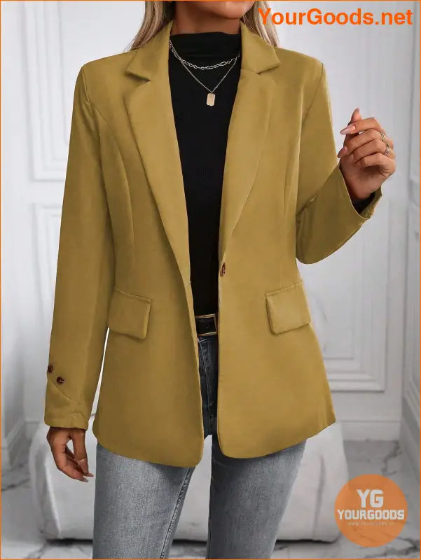 YOURGOODS Women's Spring & Autumn Casual Solid Color Suit Jacket - YourGoods Online Shop