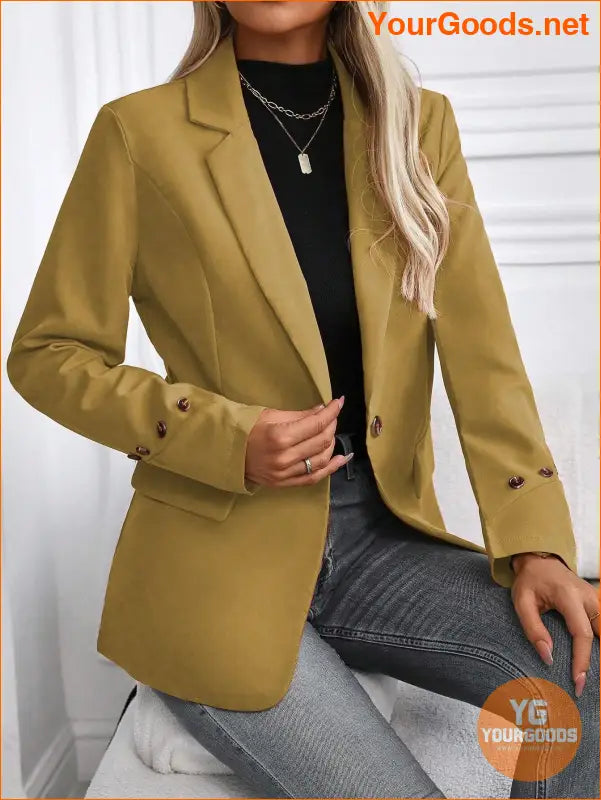 YOURGOODS Women's Spring & Autumn Casual Solid Color Suit Jacket - YourGoods Online Shop