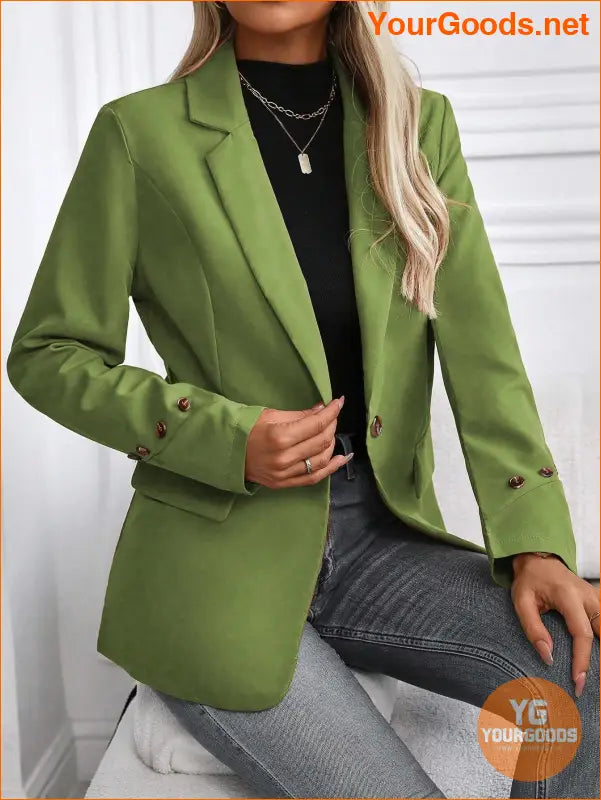 YOURGOODS Women's Spring & Autumn Casual Solid Color Suit Jacket - YourGoods Online Shop