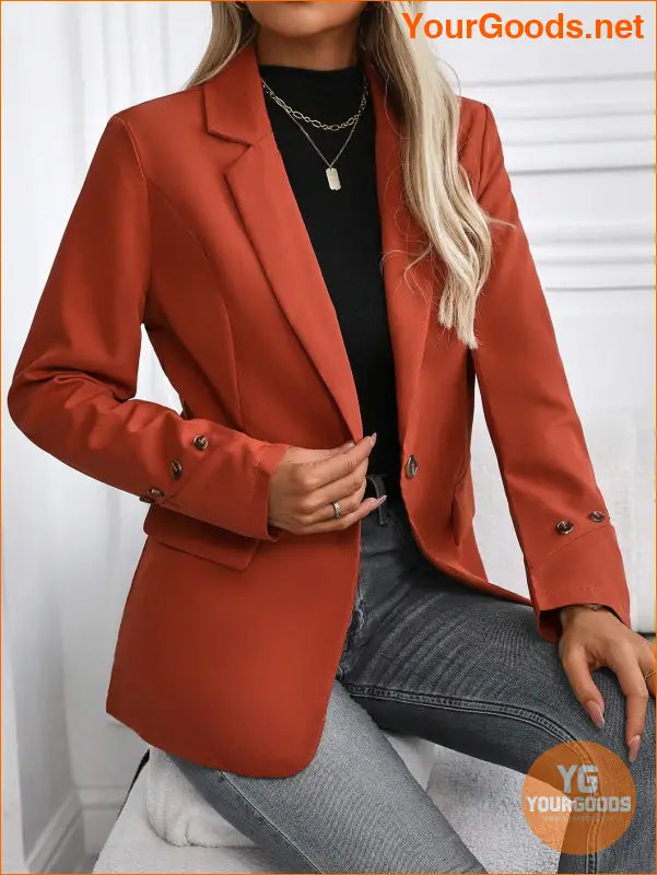 YOURGOODS Women's Spring & Autumn Casual Solid Color Suit Jacket - YourGoods Online Shop