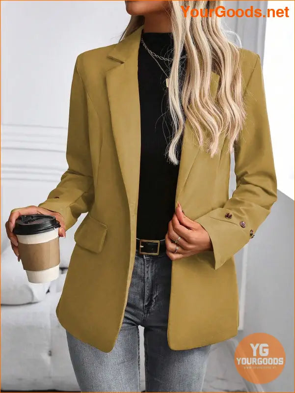 YOURGOODS Women's Spring & Autumn Casual Solid Color Suit Jacket - YourGoods Online Shop