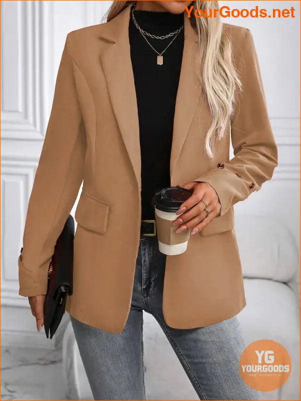 YOURGOODS Women's Spring & Autumn Casual Solid Color Suit Jacket - YourGoods Online Shop