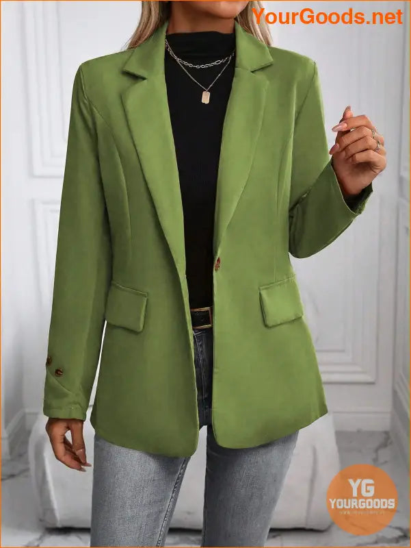 YOURGOODS Women's Spring & Autumn Casual Solid Color Suit Jacket - YourGoods Online Shop