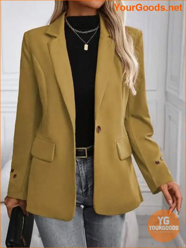 YOURGOODS Women's Spring & Autumn Casual Solid Color Suit Jacket - YourGoods Online Shop