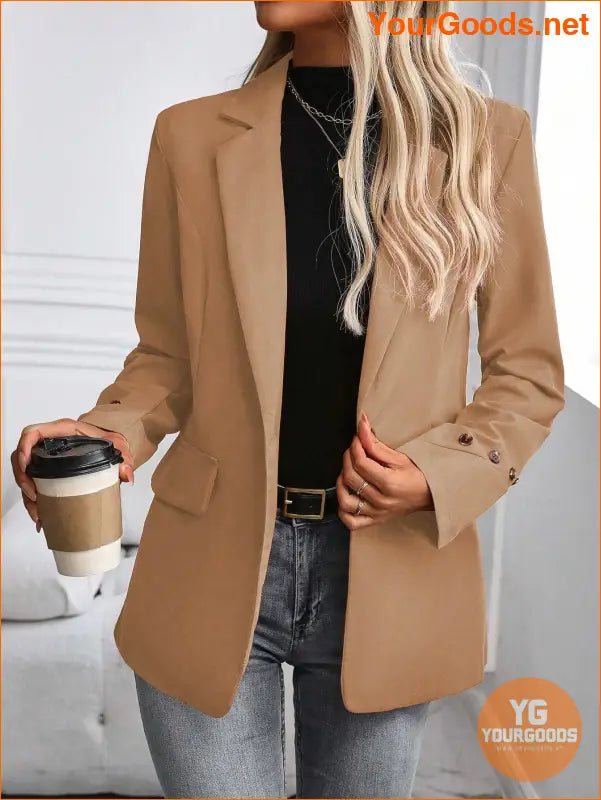 YOURGOODS Women's Spring & Autumn Casual Solid Color Suit Jacket - YourGoods Online Shop