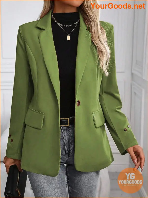 YOURGOODS Women's Spring & Autumn Casual Solid Color Suit Jacket - YourGoods Online Shop