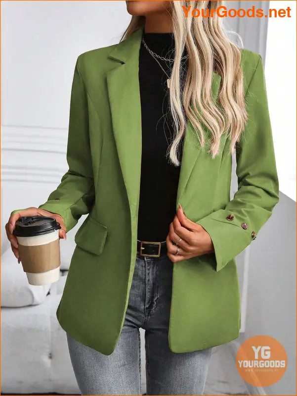 YOURGOODS Women's Spring & Autumn Casual Solid Color Suit Jacket - YourGoods Online Shop