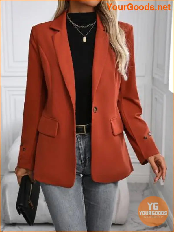 YOURGOODS Women's Spring & Autumn Casual Solid Color Suit Jacket - YourGoods Online Shop