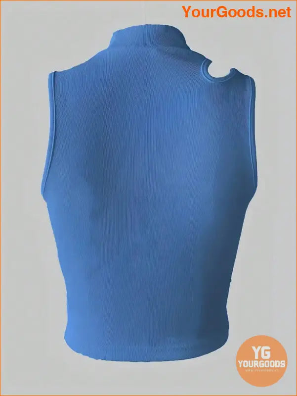 YOURGOODS Womens Stand Collar Hollow Out Tank Top - YourGoods Online Shop