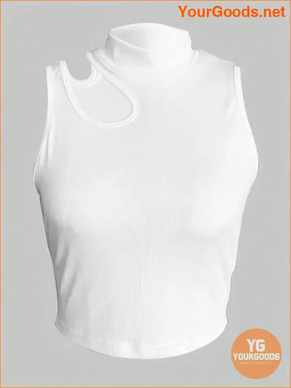 YOURGOODS Womens Stand Collar Hollow Out Tank Top - YourGoods Online Shop