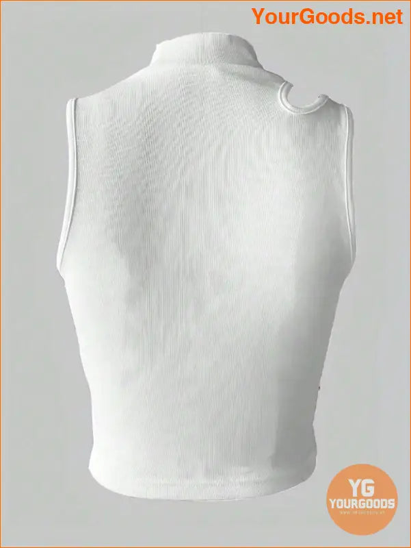 YOURGOODS Womens Stand Collar Hollow Out Tank Top - YourGoods Online Shop