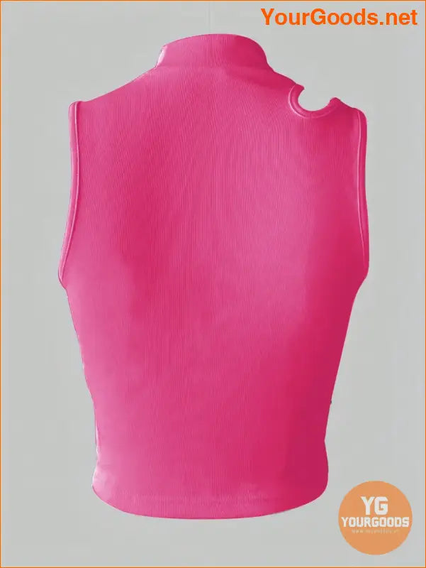 YOURGOODS Womens Stand Collar Hollow Out Tank Top - YourGoods Online Shop