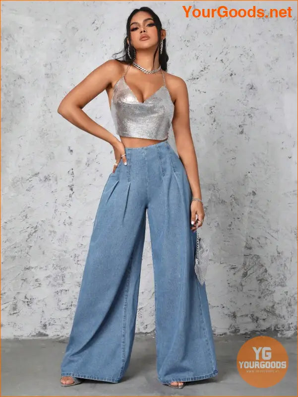 YOURGOODS Womens Trendy Wide Leg Jeans - YourGoods Online Shop