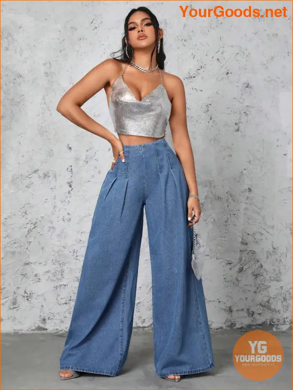 YOURGOODS Womens Trendy Wide Leg Jeans - YourGoods Online Shop