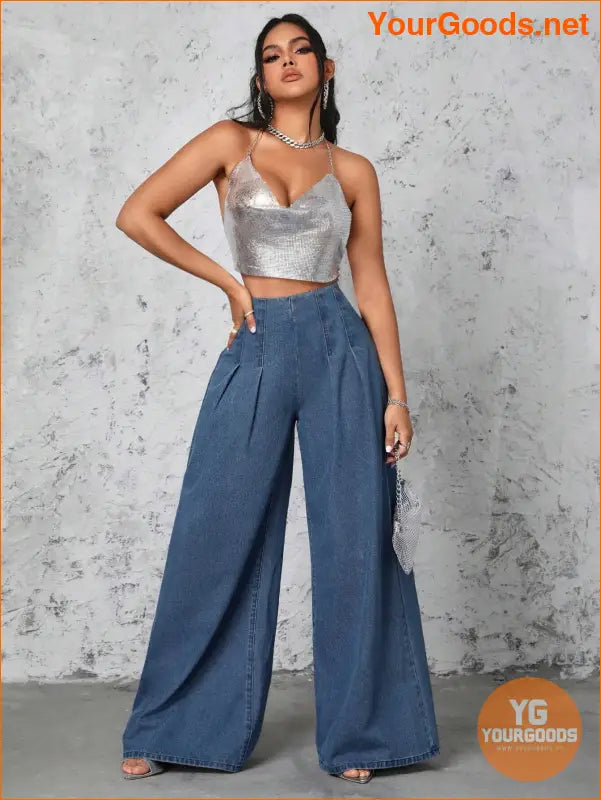 YOURGOODS Womens Trendy Wide Leg Jeans - YourGoods Online Shop