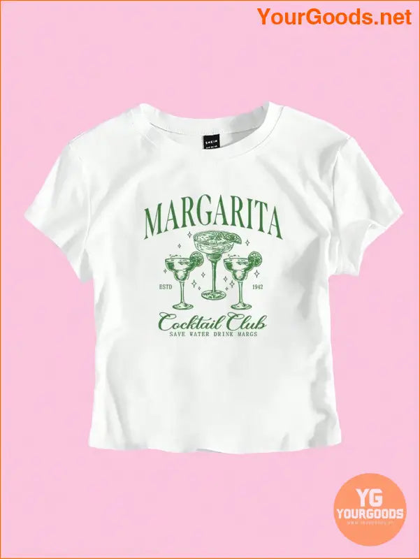 YOURGOODS Womens Y2K Margarita Print Crop Top - YourGoods Online Shop