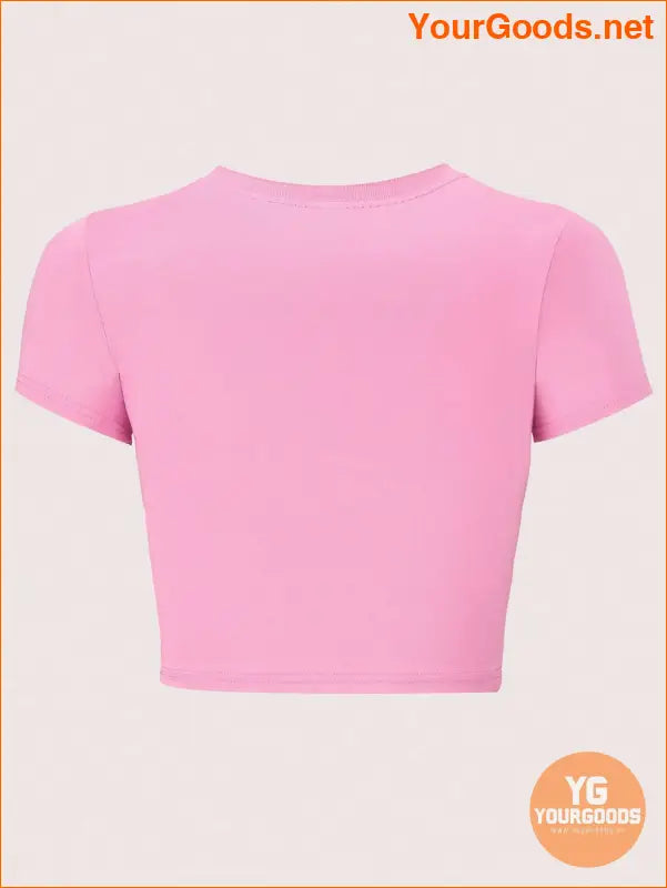 YOURGOODS Y2K Pink Slogan Cropped TShirt - YourGoods Online Shop