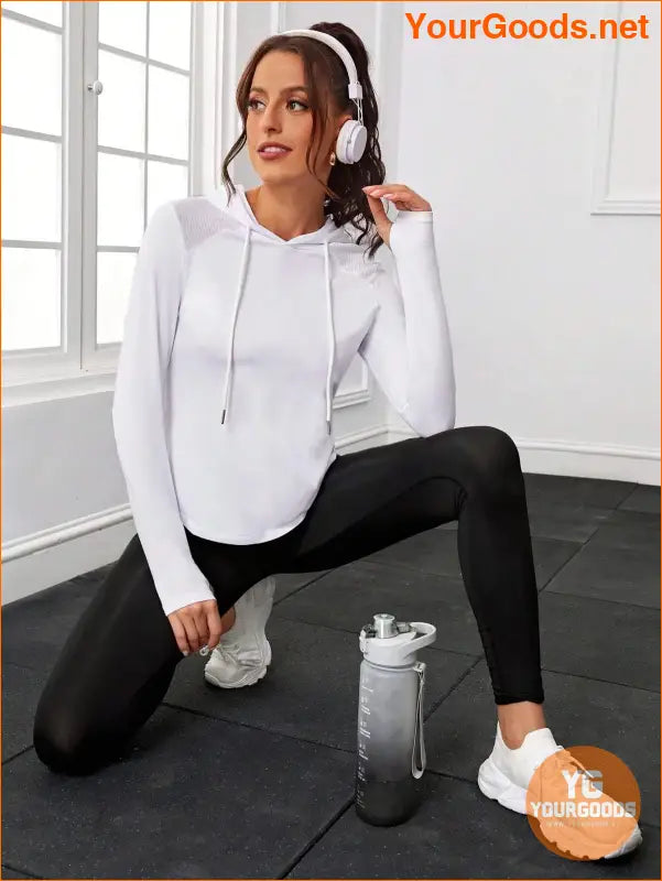 YOURGOODS Yoga Basic Drawstring Hooded Sports Sweatshirt - YourGoods Online Shop