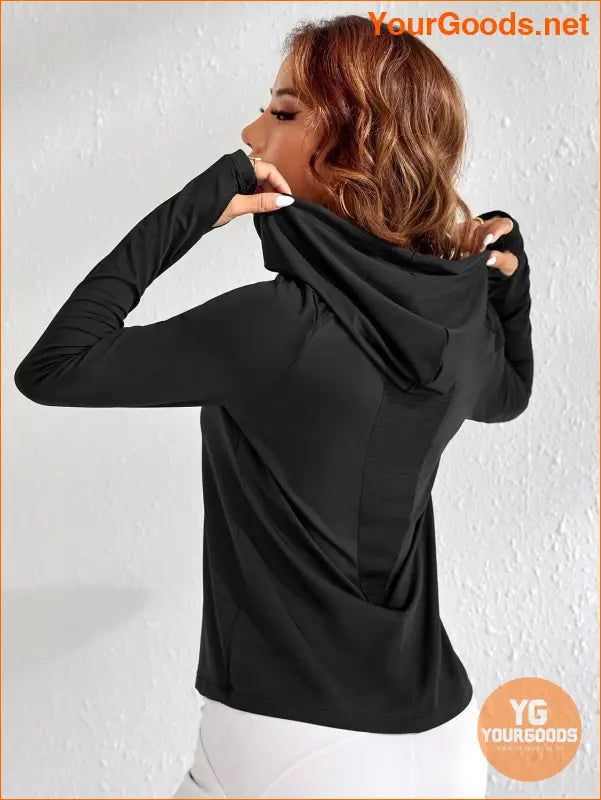 YOURGOODS Yoga Basic Drawstring Hooded Sports Sweatshirt - YourGoods Online Shop