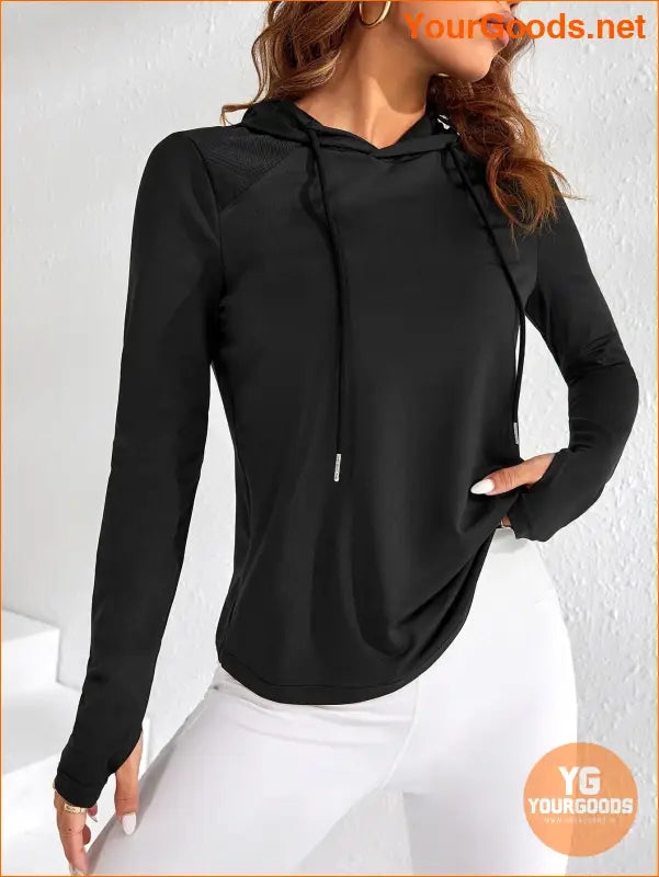 YOURGOODS Yoga Basic Drawstring Hooded Sports Sweatshirt - YourGoods Online Shop