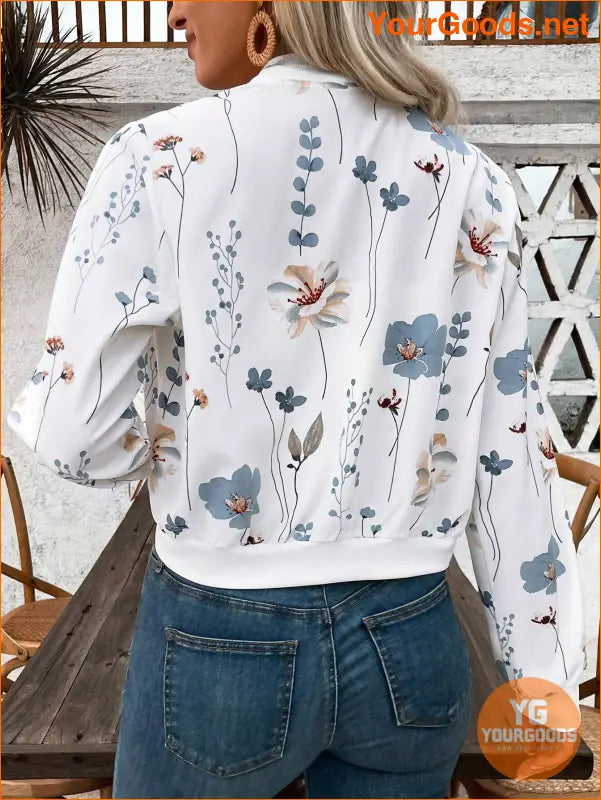 YOURGOODS Zipper Printed Summer Women's Short Jacket - YourGoods Online Shop